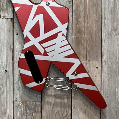 New EVH Striped Series Shark Burgundy/Silver Stripes, Package Deal Includes: EVH Fitted Hard Shell Case & Extras, Best Deal On The Planet Ships Fast, Buy It Here ! image 11