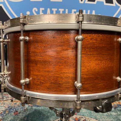 Ludwig & Ludwig 1932 - 14x6.5" No. 242. "Super Ludwig" Solid Walnut Shell Snare Drum, (Restored) 70's Throw-Off image 12