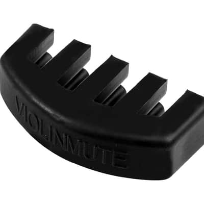 Practice Mute for Violin Standard Full Rubber Mute - Flexible Full Bridge Coverage - for stronger muting during practicing - ideal for 14"viola also works on 15" is a very close-fit - Black image 1