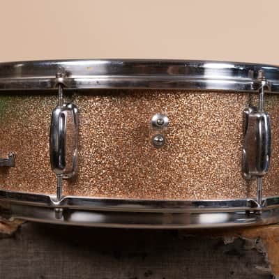 1960s Slingerland 5x14 Champagne Student Deluxe Snare Drum image 6