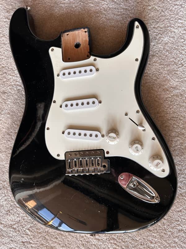 Fender Squier Strat SE Loaded Guitar Body Stratocaster 2000s - Black image 1