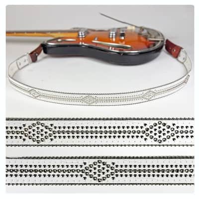 Loft Relics "White Pageantry" guitar strap (Souldier) one-of-a-kind made at the Wilco Loft image 1
