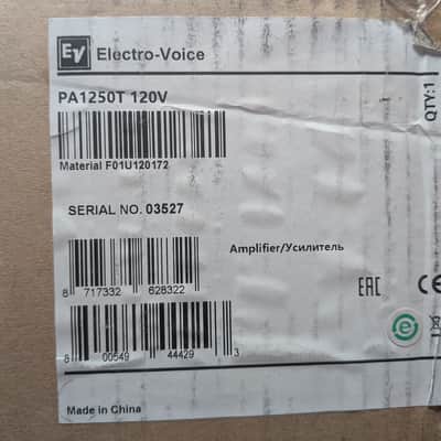 New Electro-Voice PA1250T 250W 1-Channel Commercial Power Amplifier F.01U.120.17 image 3