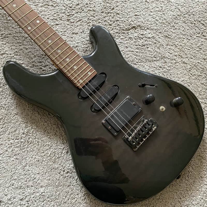 J&D Black Electric Guitar, Solid Mahogany Body, Maple Neck, 24 Frets Rosewood Fingerboard image 1