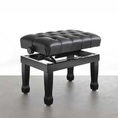 CGM Piano Bench - Leather - Pneumatic Lift Mechanism - NG-13 - New - Polished Black image 2