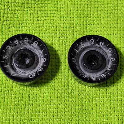Original 1960's Gibson Black Barrel Speed Knob Set #2 - Les Paul, Junior, Special Melody Maker image 3