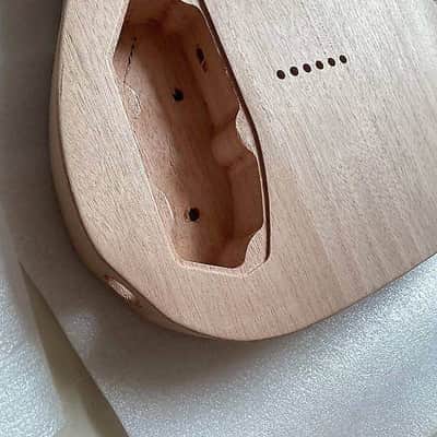 Unfinished Mahogany Guitar HH Telecaster Tele Style Body with Quilted Maple Top image 6