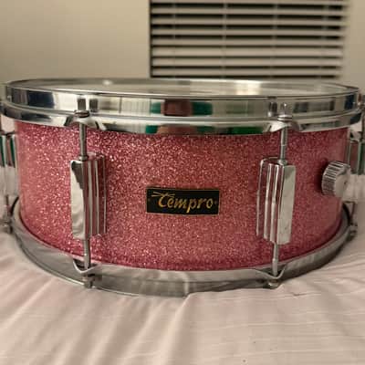 Tempro 5x14 vintage Snare Drum 1960s-1970s - Pink Sparkle image 7