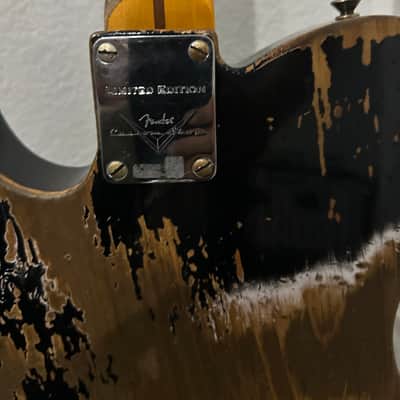 Custom Shop Limited Edition (Telecaster) Double Esquire Super Heavy RelicAged Black w/ Tomatillo HW Pickups image 10