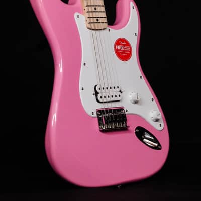 Squier Sonic Stratocaster HT H, Maple FB, Flash Pink image 4