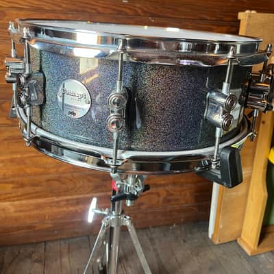Used Concept Maple Series 5.5x14" Snare Drum with Chrome Hardware 2010s - black galaxy glitter image 1