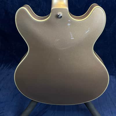 D'Angelico Premier DC Semi-Hollow in Champagne Pre-owned with Bag image 7