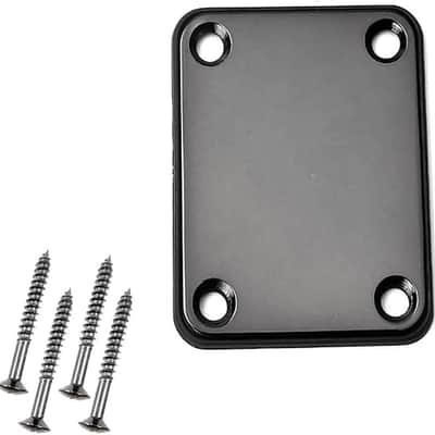 3 Pack Different Colors Electric Guitar Neck Plate with Crews, SourceTon Guitar Neck Plate (Silver, Black, Gun Black) for Replacement Electric Guitar Part image 1