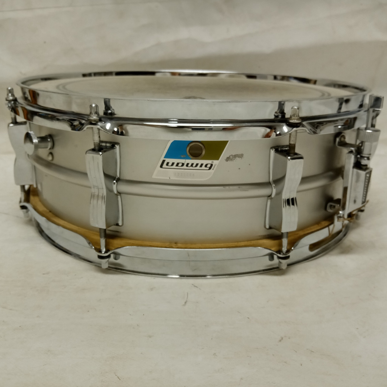 Ludwig 14x5"Acrolite Snare Drum B/O Baked Aluminum Shell 8-Lug Vintage 70s #404 — main photograph