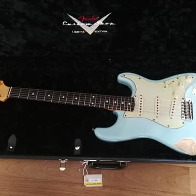 Fender Stratocater Custom Shop Relic 62 L.E. Namm 2007 Daphne Blue Abigail Ybarra handwound 2007 - Daphne Blue image 24