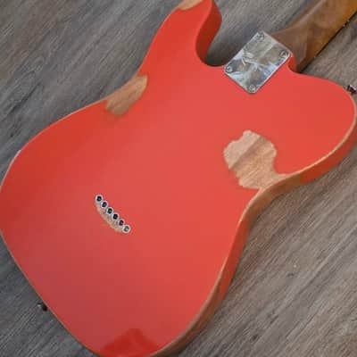 Big River “Moses” T-Style • Aged Fiesta Red Nitro • Roasted Maple/Rosewood Neck • A5 Vintage Style P/U’s image 14