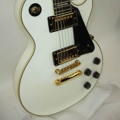 2015 Epiphone Les Paul Custom Pro Electric Guitar, Gold Hardware, Alpine White image 2