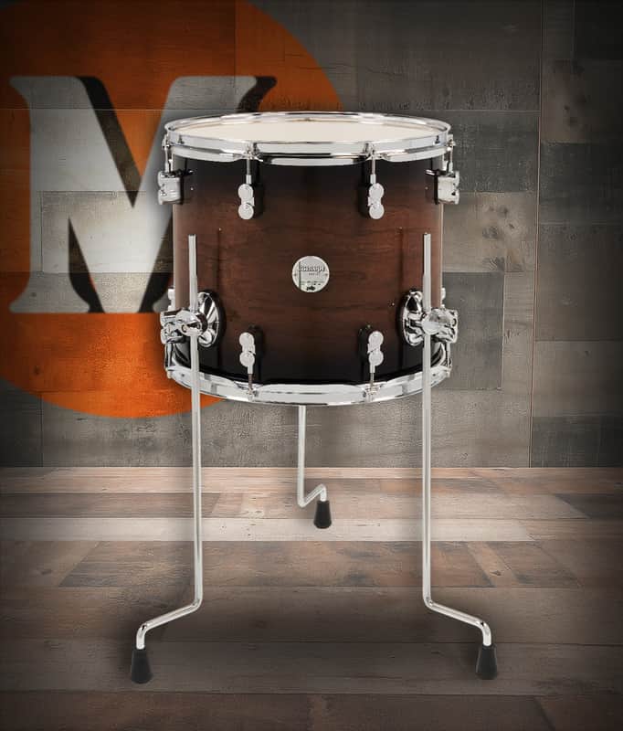 PDP Concept Series Maple Exotic Floor Tom, 12x14 - Walnut to Charcoal Burst w/ Chrome Hardware (PDCMX1214TTWC) image 1