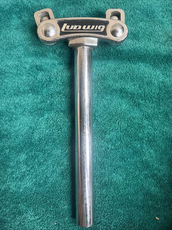 Ludwig Double Tom Drum Holder Mount Post 9 1/2” x 1” 70s - Chrome image 1
