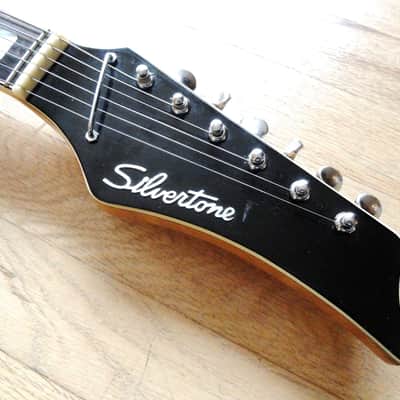 1960s Silvertone 1445 Vintage Electric Guitar by Teisco German Carve 1441 w/ gigbag & Original Strap image 4