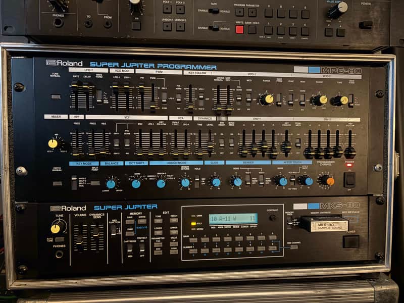 Roland MKS-80 Super Jupiter Rackmount Sound Module with MPG-80 Programmer 1984 - 1989 - Black image 1