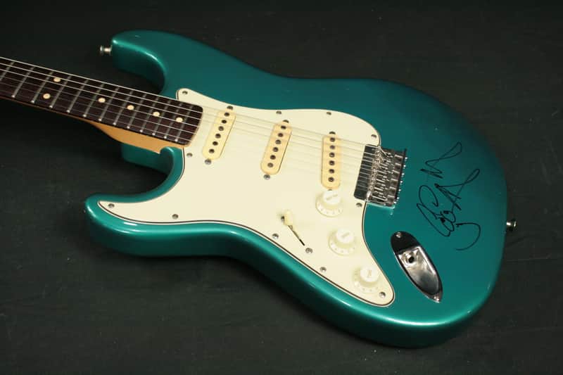 Guitars R Us Strat 1995 Ocean Turquoise - lefty - built for and signed by CoCo Montoya image 1