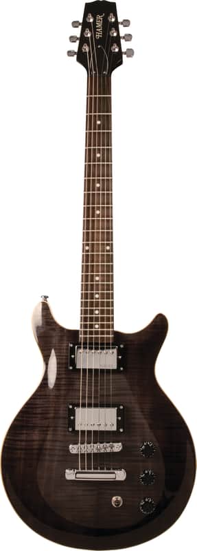 Hamer SATFW-TBK The Archtop Double Cutaway Transparent Black Burst image 2