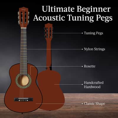 Best Choice Products Kids Acoustic Guitar Beginner Starter Kit with Carrying Case - 30in-Natural Mahogany image 24