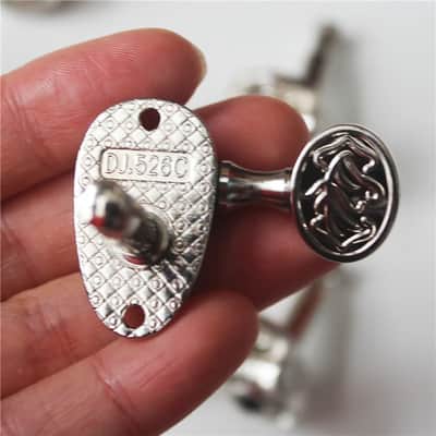 3R/3L Silver Guitar Engraved Machine Heads Tuning Pegs Keys image 5