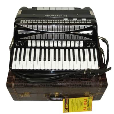 Philharmonic Piano Accordion, Black w/ Case & Straps image 1