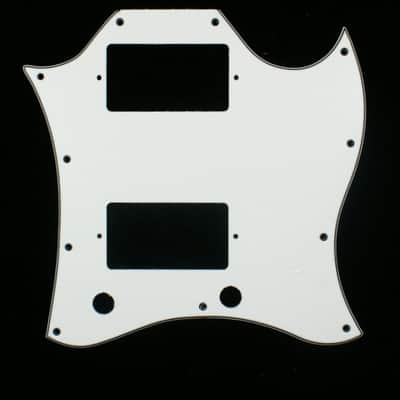 3 Ply Pickguard Fits SG Standard Guitar (Full Face) - White