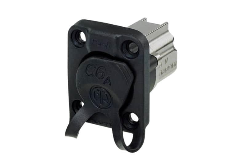 Neutrik NE8FDX-P6-W etherCON chassis CAT6A, shielded feedthrough with rubber sealing, IP65 (50 pcs) image 1