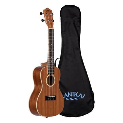 Lanikai Okoume Concert with binding and gig bag image 4