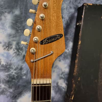 Vintage RARE 1965 Daimaru By KAWAI Model 802 Japan Redburst Pro Setup New Strings Original Hard Shell Case image 7