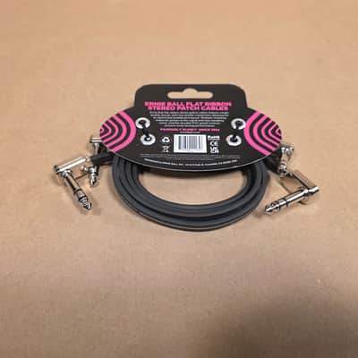 Ernie Ball Flat Ribbon Stereo Patch Cables (2-pack) (24 inch) 2020s - Black image 5