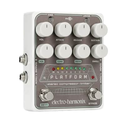 Electro-Harmonix Platform Stereo Compressor Limiter Pedal with Foot-Switchable Overdrive and Three-Color LED Compression Meter image 1