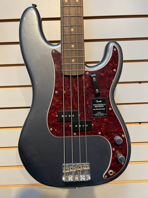 Fender Limited Edition Vintera II Road Worn '60s Precision Bass, Rosewood Fingerboard, Charcoal Frost Metallic image 1
