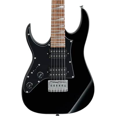 Ibanez GRGM21BKNL Mikro Left Handed Electric Guitar, Black Night image 1