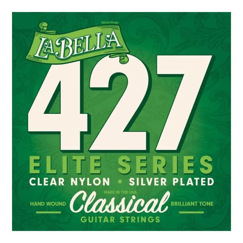 La Bella 427 Elite Nylon Guitar Strings - Clear Nylon - Silver-Plated - Medium Tension image 1