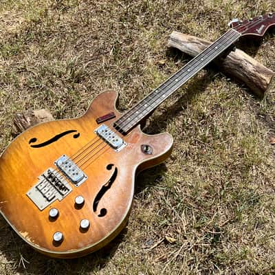 Vintage Harmony H-27 Mid 60’s Bass Guitar - Sunburst Flame Top image 10