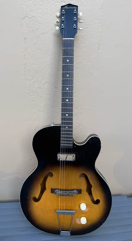 Vintage 1967 Harmony H53 Rocket Hollow body Electric Guitar with Original Dearmond Gold Foil Pickup