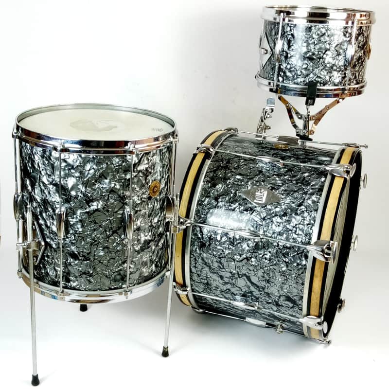 Gretsch 20,12,14"Playboy"Round Badge Drum Set/Kit Black Diamond Pearl Vintage60s image 1