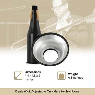 Denis Wick Straight Mute for Bass Trombone or Tenor Horn, 5509 - Hand-Spun Aluminum Mute with Natural Cork, Brilliant Tone, Intonation & Tight-Bell Fit for Practice or Performance image 3