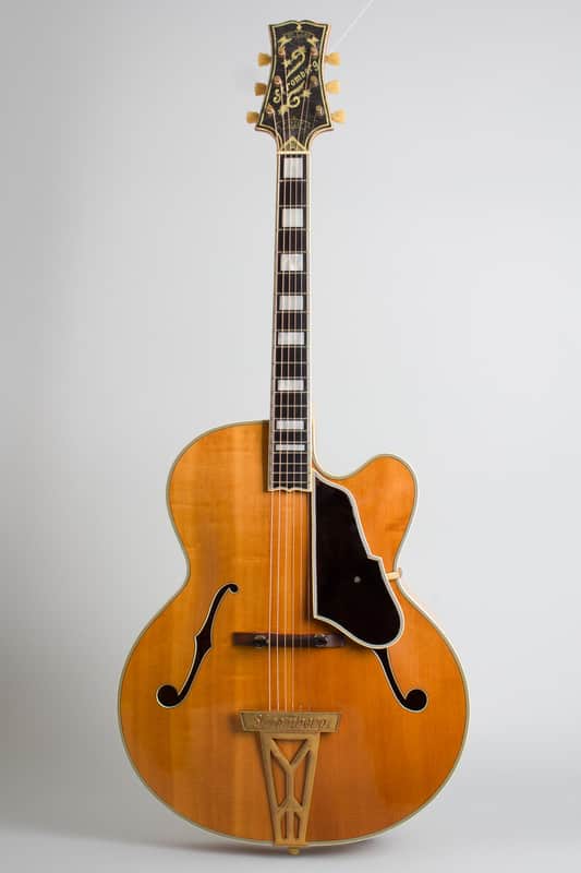 Stromberg  Deluxe Cutaway Arch Top Acoustic Guitar (1954), ser. #635, original brown hard shell case. image 1