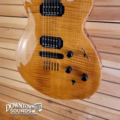 1995ish Godin LGX Electric Guitar with Godin Hard Case - Natural Flame Maple, 8lbs image 3