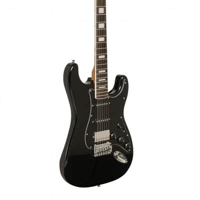 Stagg SES-60 BLK Vintage Series Solid Alder Body Bolt-on Roasted Maple Neck 6-String Electric Guitar image 2