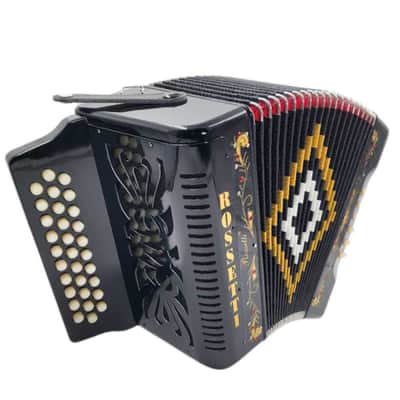 Rossetti 31-Button Diatonic Accordion 12 Bass GCF Black – 3112-GCF-BK image 1