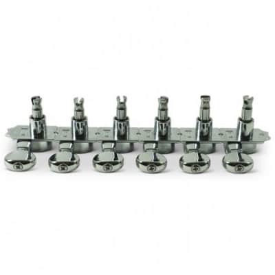 Kluson 6 In Line Revolution Series H-Mount Tuning Machines With Staggered Posts CHROME KRH-6BX-C image 4