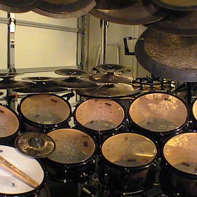 Terry Bozzio's DW 1990s - 20 Piece Tamo Ash – Jeff Beck, Mick Jagger, Stevie Ray Vaughan Drum Set. Signed! image 5