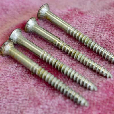 Vintage PRE-CBS 1959 Fender Stratocaster Neckplate Screw Set Telecaster Strat Tele P-Bass 1958 1957 image 4